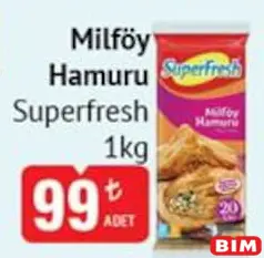 SUPERFRESH MİLFÖY HAMURU 1 KG fiyat ve kampanya bilgisi